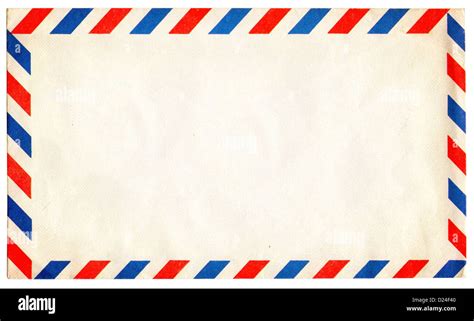 Empty Vintage Air Mail Envelope Isolated On White Stock Photo Alamy