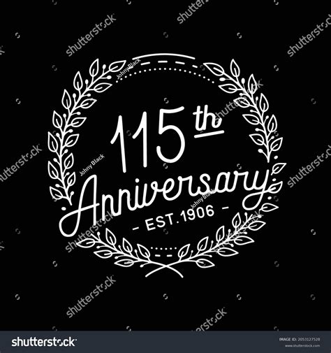 115 Years Anniversary Logo Collection 115th Stock Vector Royalty Free