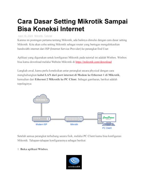 Mikrotik Internet Tutorial Cara Dasar Setting Mikrotik Sampai Bisa