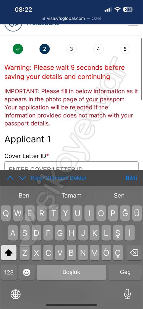 Vfs Global Vize Randevusu Al Rken S Rekli Hata Veriyor Ikayetvar