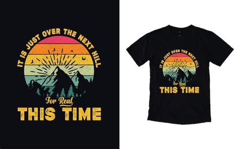 Premium Vector Hiking Tshirt Design Vintage Mountain Lettering