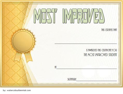 Most Improved Student Certificate: 10+ Template Designs FREE – Fresh & Professional Templates