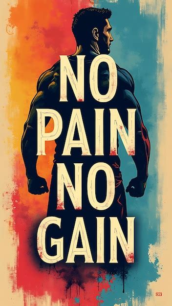 No Pain No Gain Tshirt Design Motivational Quote