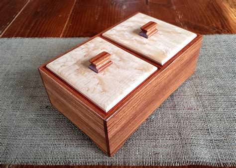 Wooden Keepsake Box Jatoba With Figured Birdseye Maple And Padauk