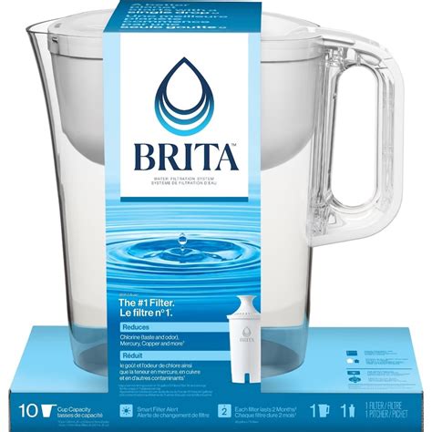 Brita Large 10 Cup Water Filter Pitcher with 1 Standard Filter, Made ...