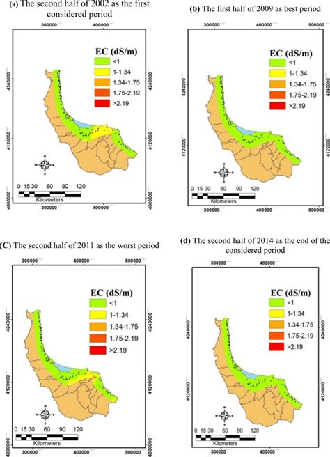 Samples Of The Spatial Maps Depicting Groundwater Salinity By Ordinary