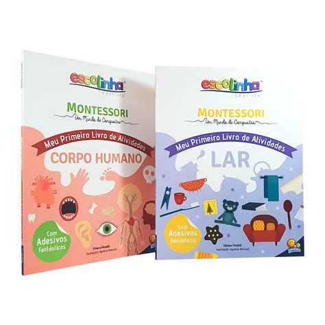 Kit 2 Livros Escolinha Montessori Meu Primeiro Livro De Atividades