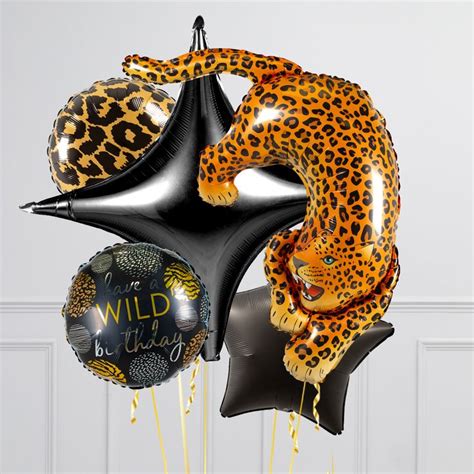 Savage Leopard Glam Birthday Inflated Crazy Balloon Bunch Leopard