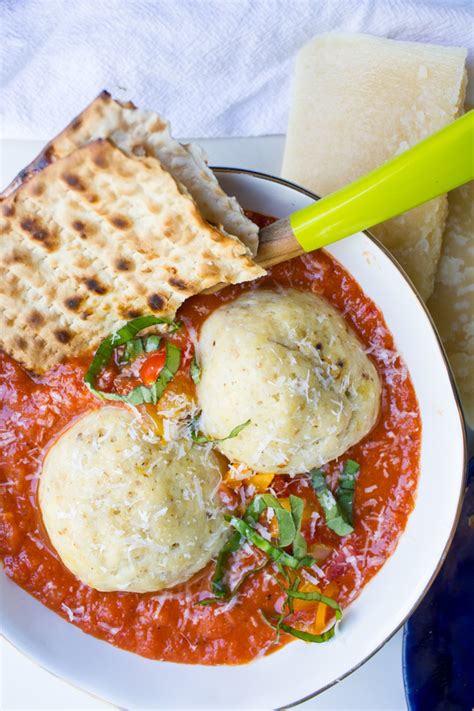 Matzo Ball Tomato Soup With Mozzarella Stuffed Matzo Balls And Matzo