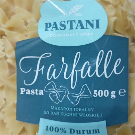 Farfalle 100 durum Pastani kalorie kJ i wartości odżywcze Dine4Fit pl