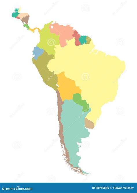 Political Map South America Stock Vector - Illustration of political