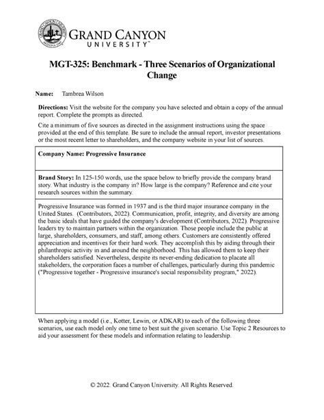 MGT 325 RS T2 Benchmark Three Scenarios 5 MGT 325 Benchmark Three