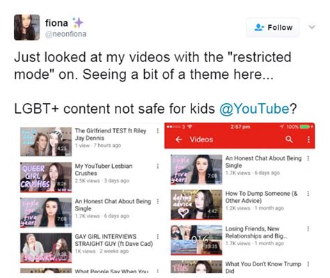 YouTubers Claim Restrictions Targeting Gay Themed Content Daily Mail