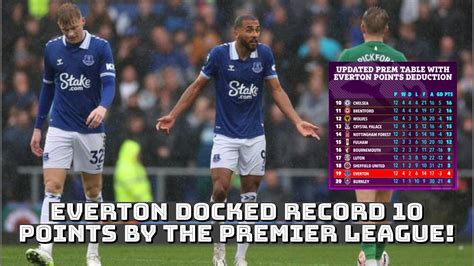 Everton Docked Record 10 Points By The Premier League Corrupt Fans