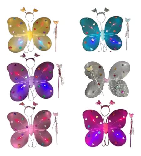 Alas Luminosa Led Luz Mariposa Hada Disfraz Disfraces MercadoLibre