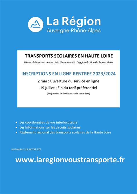 Actualités Inscriptions aux transports scolaires 2023 2024