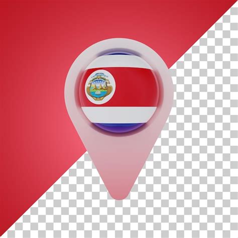 Premium PSD Pin Round Flag Of Costa Rica 3d Rendering