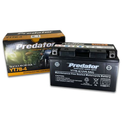 YT7B 4 Predator Motorcycle Battery Battery Empire