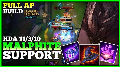 Support Malphite Full AP Build Malphite Wild Rift Gameplay Season 1