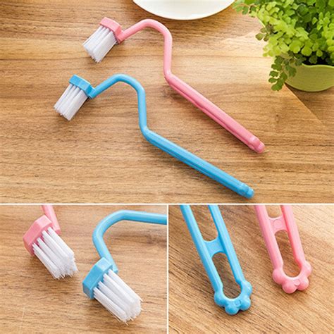 2pc S Shape Portable Toilet Cleaning Brush Toilet Brush Scrubber Curved