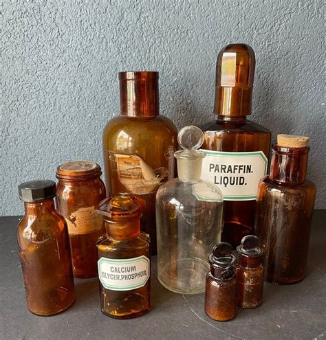 Pharmacy Bottles With Stopper Or Cap 9 Glass Late Catawiki