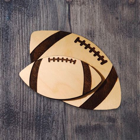 Wood Cutout Football Laser Cut Unfinished Wood Cutout Etsy