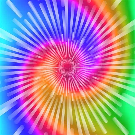 Tie Dye Colors Beautiful Realistic Spiral Tie Dye Vector Illustration