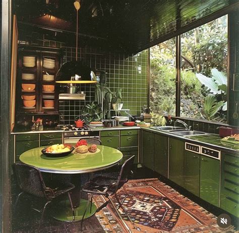 Vintage Kitchen with Green Cabinets