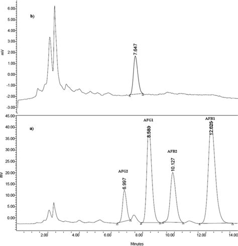 Typical Chromatogram Of A A Spiked Sample 5 Ngg And B A Real Sample Download Scientific Diagram