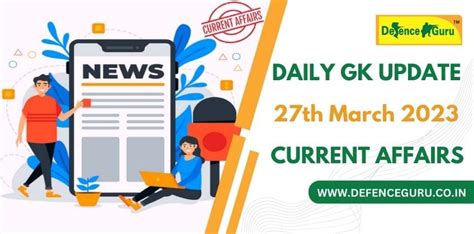 Daily Gk Update 27th March 2023 Current Affairs