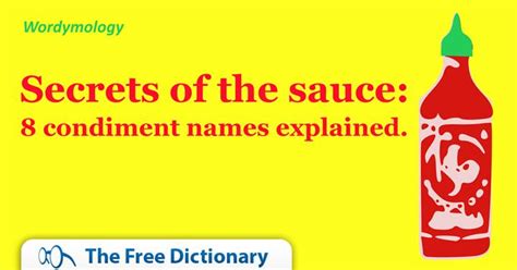 Secrets Of The Sauce 8 Condiment Names Explained