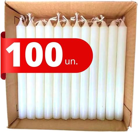 Vela Palito Branca 100 Unidades Tradicional 100 Parafina Amazon Br