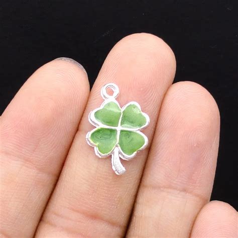 Pcs Antique Silver Four Leaf Clover Charms Pendant X Mm In Charms