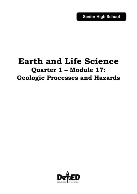 SOLUTION Els Q1 Module 17 Geologic Processes And Hazards V2 Studypool