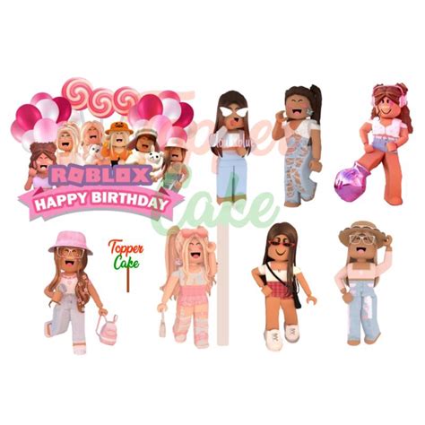 Jual Topper Cake Roblox Girl Gratis Tambah Nama Foto Hiasan Kue Ulang Tahun Shopee Indonesia