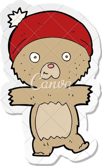 Sticker Of A Cartoon Funny Teddy Bear Canva