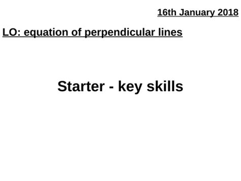 Equation of perpendicular lines | Teaching Resources