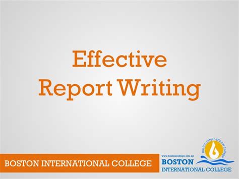 Basics Of Report Writing