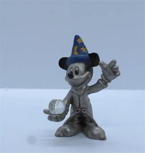 Rare Hudson Walt Disney Co Fine Pewter Figure Mickey Mouse Wizard