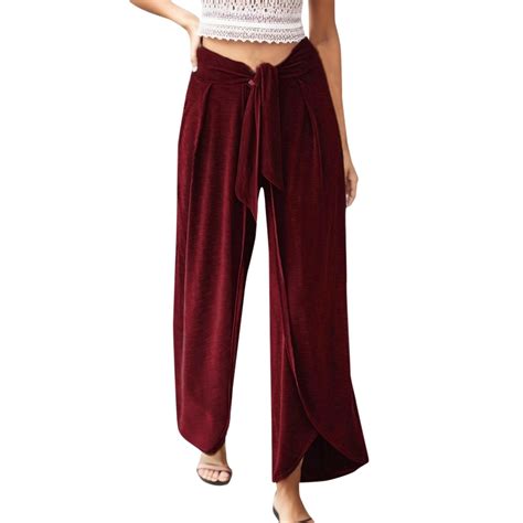 Tyianh High Waisted Pants Womens Plus Size Trousers Wide Leg Trousers