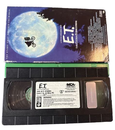 E T ET THE Extra Terrestrial VHS 1982 Rare Green And Black Tape