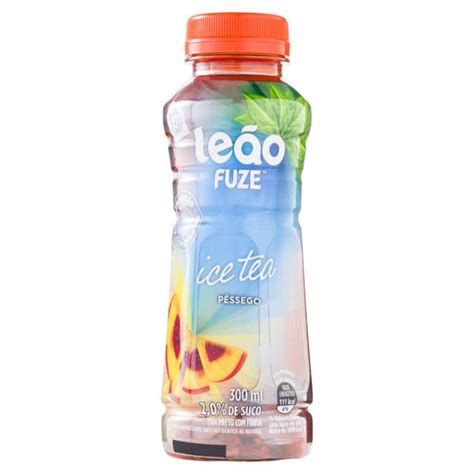 Chá Preto Ice Tea Pêssego Leão Fuze Garrafa 300ml Super José