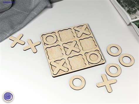 Tic Tac Toe Board Game Laser Cut Files SVG DXF Vector Plans Etsy Canada