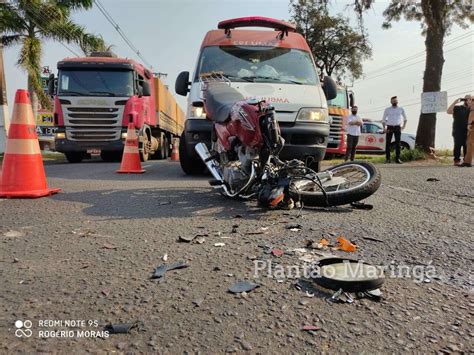 Motociclista Socorrido Em Estado Grave Ap S Colis O Carreta Em