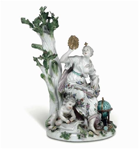 Raro Gruppo Con Urania Meissen 1750 1760 Modello Di Johann Johachim