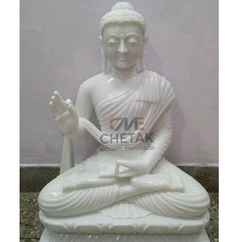 White Religious Marble Mahatma Buddha Siting Statue Sizedimension 3 Feet At Rs 125000 In Jaipur