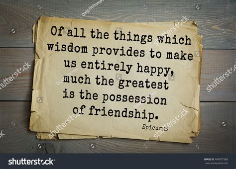 Top20 Ancient Greek Philosopher Epicurus Quote Stock Photo 484977568