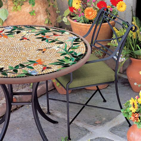 36 Knf Mosaic Patio Table Set Neille Olson Mosaics Iron Accents