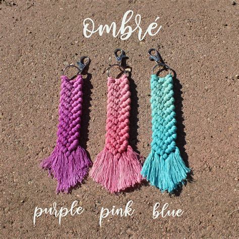 Macrame Keychains Dyed Macrame Keychain Dyed Ombre Macrame Etsy