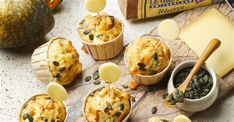 Mini cakes salés au potiron et graines de courge au gruyère aop réserve